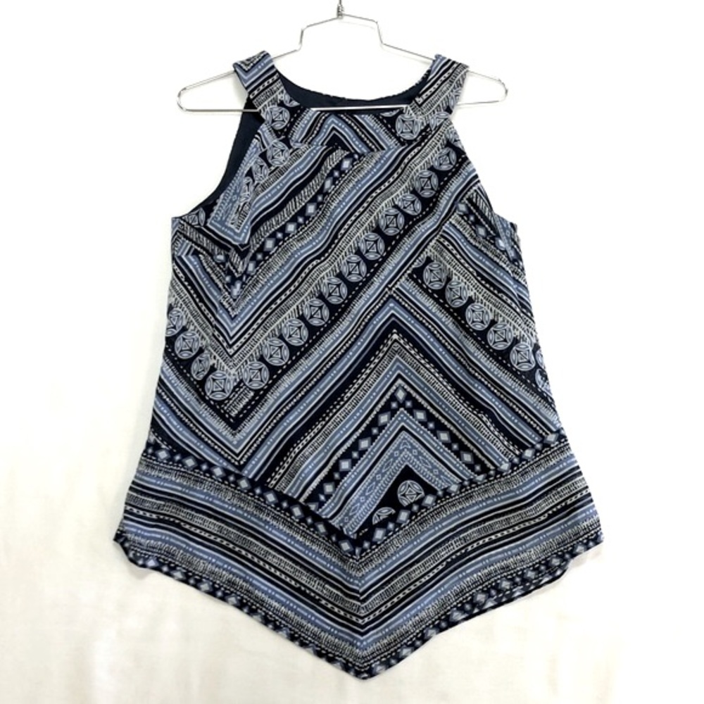 AB Studio Lined Chiffon Tank with Kerchief Hem